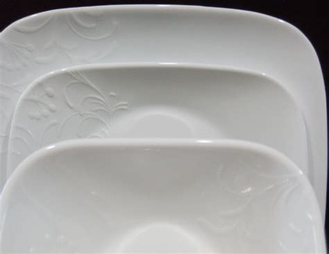 corelle dinnerware white square|corelle white embossed square dinnerware.